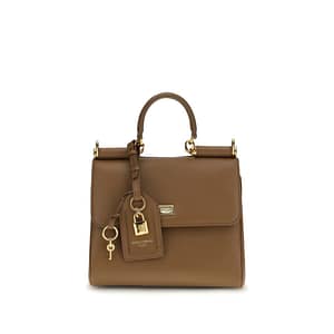 Dolce & Gabbana Brown Calf Leather Bos Taurus Handbag