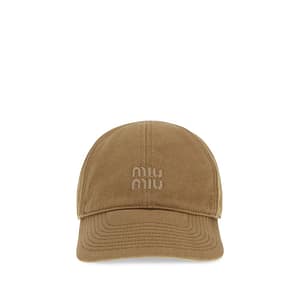 Miu Miu Beige Cotton Cap (Baseball Hat)