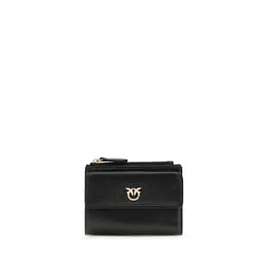 PINKO Black Calf Leather Bos Taurus Wallet