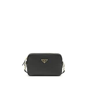 Prada Black Calf Leather Bos Taurus Shoulder Bag