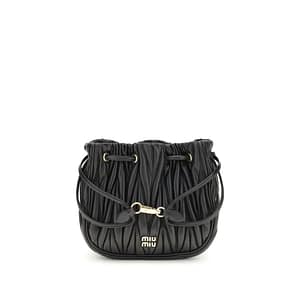 Miu Miu Black Calf Leather Bos Taurus Clutch Bag
