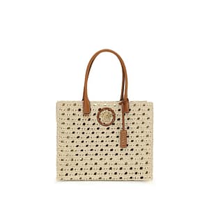 Versace Beige Cotton Shoulder Bag