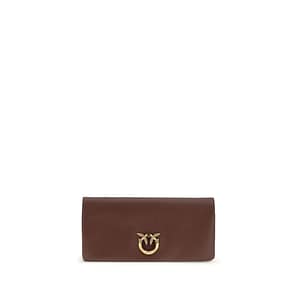 PINKO Bordeaux Calf Leather Bos Taurus Clutch Bag