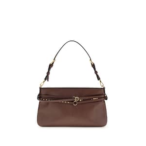 PINKO Brown Calf Leather Bos Taurus Shoulder Bag