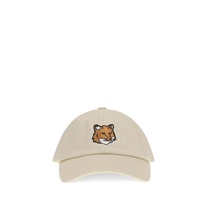 Maison Kitsuné Beige Cotton Cap (Baseball Hat)