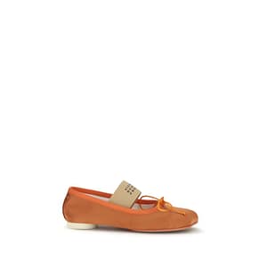 MM6 Orange Viscose Ballet Flats
