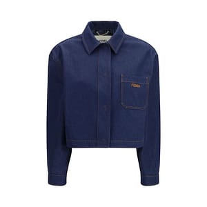 Fendi Blue Cotton Denim Jacket