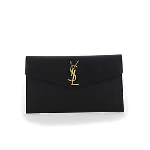 Saint Laurent Black Calf Leather Bos Taurus Clutch Bag