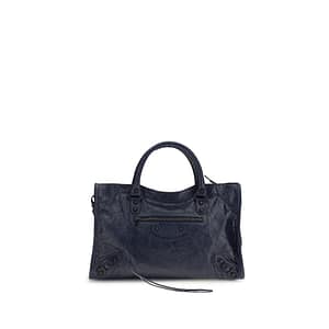 Balenciaga Blue Calf Leather Bos Taurus Shoulder Bag