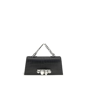Alexander McQueen Black Calf Leather Bos Taurus Shoulder Bag