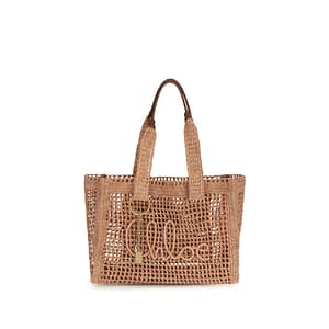 ChloƩ Beige Raffia Shoulder Bag