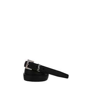 Saint Laurent Black Lamb Ovis Aries Aries Thin Belt