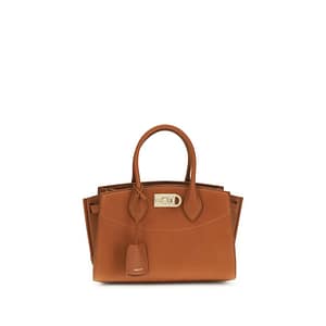 Ferragamo Brown Calf Leather Bos Taurus Handbag