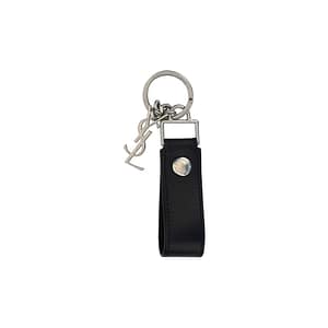 Saint Laurent Black Calf Leather Bos Taurus Keychain