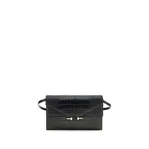 Tom Ford Black Calf Leather Bos Taurus Shoulder Bag