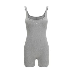 Marine Serre Gray Cotton Jumpsuit