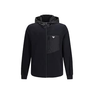 Prada Black Cotton Full-Length Jacket