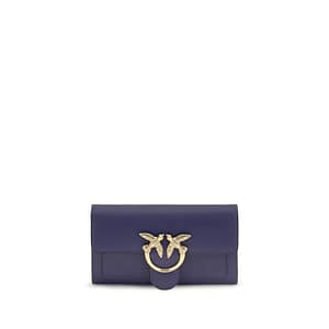 PINKO Blue Calf Leather Bos Taurus Wallet