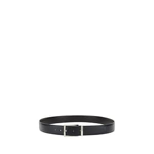 Ferragamo Black Calf Leather Bos Taurus Regular Belt
