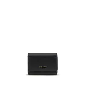 Saint Laurent Black Calf Leather Bos Taurus Wallet