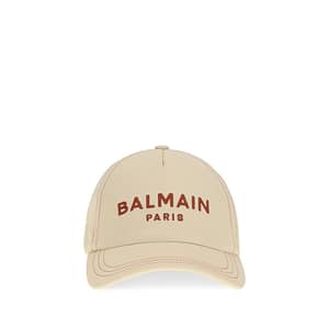 Balmain Beige Cotton Cap (Baseball Hat)