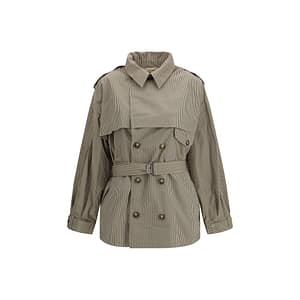 Marant Etoile Bicolor Cotton Trench Coat