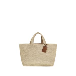 Manebi Beige Raffia Handbag