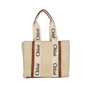 ChloƩ Beige Lamb Fur Tote Bag