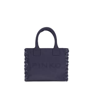 PINKO Blue Cotton Shoulder Bag