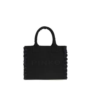 PINKO Black Cotton Shoulder Bag