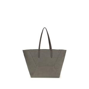 Brunello Cucinelli Brown Cotton Shoulder Bag