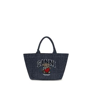 Ganni Blue Cotton Shoulder Bag