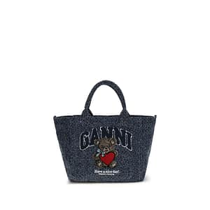 Ganni Blue Cotton Shoulder Bag