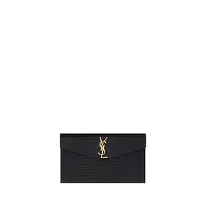 Saint Laurent Black Calf Leather Bos Taurus Clutch Bag