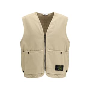 Stone Island Beige Cotton Sleveless Jacket
