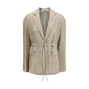 Brunello Cucinelli Beige Silk Coat