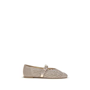 Stuart Weitzman Gold Fabric Ballet Flats