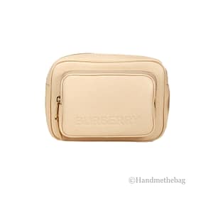 Burberry Small Branded Peach Pink Grainy Leather Camera Crossbody Bag