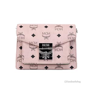 MCM Signature Patricia Leather Mini Flap Lock Crossbody Bag