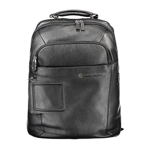 Piquadro Black Leather Men's Backpack