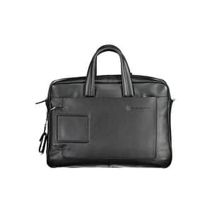 Piquadro Nero Leather Men Briefcase