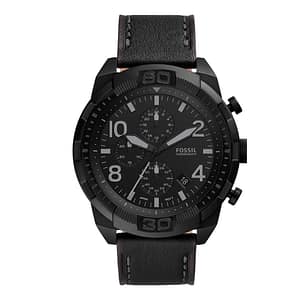 Fossil Black Leather Sport Watch