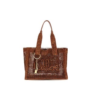 ChloƩ Brown Raffia Shoulder Bag