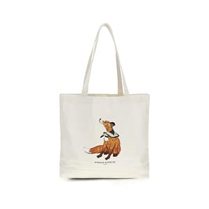 Maison Kitsuné Beige Cotton Handbag