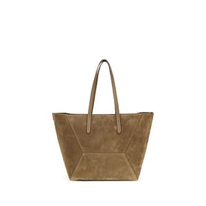 Brunello Cucinelli Beige Calf Leather Bos Taurus Shoulder Bag