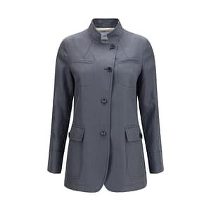 Lardini Gray Linen Coat