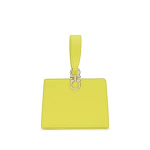 Ferragamo Bicolor Calf Leather Bos Taurus Clutch Bag