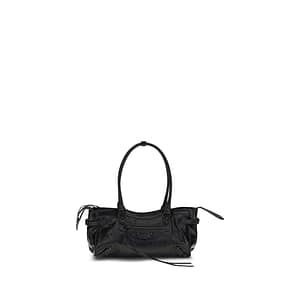 Balenciaga Black Calf Leather Bos Taurus Shoulder Bag