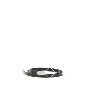 The Row Black Calf Leather Bos Taurus Thin Belt