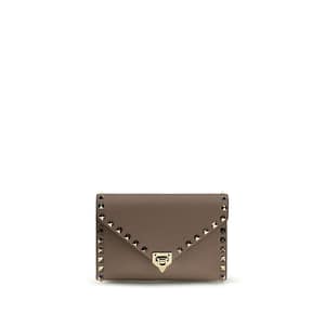 Valentino Garavani Brown Calf Leather Bos Taurus Wallet